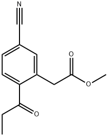 Methyl 5-cyano-2-propionylphenylacetate Structure