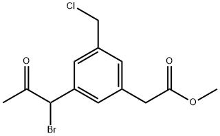 Methyl 3-(1-bromo-2-oxopropyl)-5-(chloromethyl)phenylacetate Structure