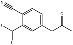 2-(Difluoromethyl)-4-(2-oxopropyl)benzonitrile Structure