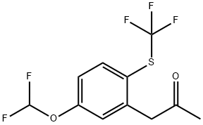 1-(5-(Difluoromethoxy)-2-(trifluoromethylthio)phenyl)propan-2-one Structure