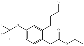 Ethyl 2-(3-chloropropyl)-4-(trifluoromethylthio)phenylacetate Structure