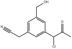 3-(1-Chloro-2-oxopropyl)-5-(hydroxymethyl)phenylacetonitrile Structure