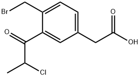 4-(Bromomethyl)-3-(2-chloropropanoyl)phenylacetic acid Structure