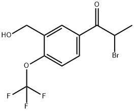 5-(2-Bromopropanoyl)-2-(trifluoromethoxy)benzylalcohol Structure