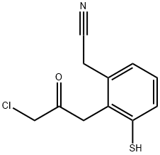 2-(3-Chloro-2-oxopropyl)-3-mercaptophenylacetonitrile Structure