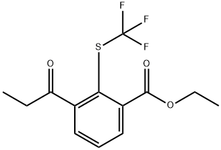 Ethyl 3-propionyl-2-(trifluoromethylthio)benzoate Structure