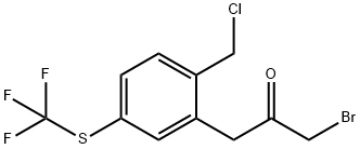 1-Bromo-3-(2-(chloromethyl)-5-(trifluoromethylthio)phenyl)propan-2-one Structure