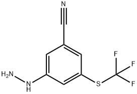 1-(3-Cyano-5-(trifluoromethylthio)phenyl)hydrazine 구조식 이미지