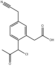 3-(Carboxymethyl)-4-(1-chloro-2-oxopropyl)phenylacetonitrile Structure