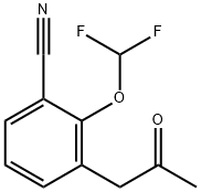 2-(Difluoromethoxy)-3-(2-oxopropyl)benzonitrile Structure