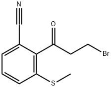 2-(3-Bromopropanoyl)-3-(methylthio)benzonitrile Structure