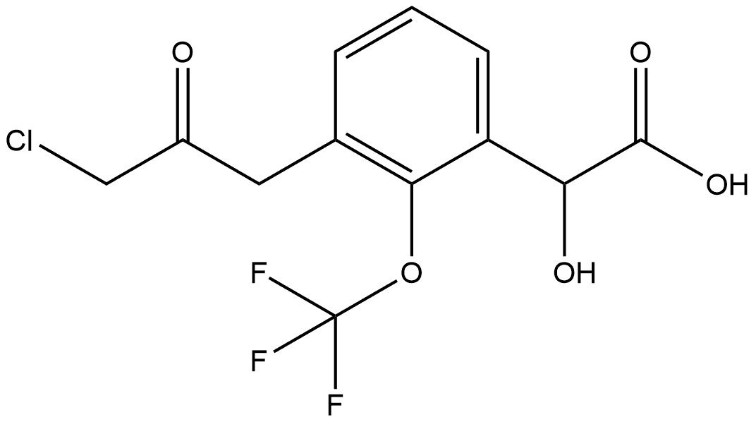 3-(3-Chloro-2-oxopropyl)-2-(trifluoromethoxy)mandelic acid Structure