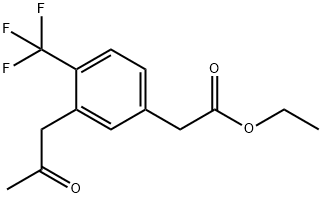 Ethyl 3-(2-oxopropyl)-4-(trifluoromethyl)phenylacetate Structure