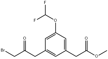 Methyl 3-(3-bromo-2-oxopropyl)-5-(difluoromethoxy)phenylacetate Structure