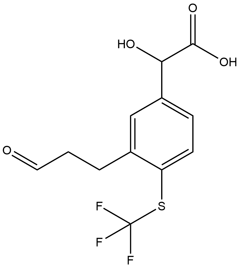 3-(3-Oxopropyl)-4-(trifluoromethylthio)mandelic acid Structure