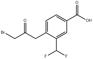 4-(3-Bromo-2-oxopropyl)-3-(difluoromethyl)benzoic acid Structure