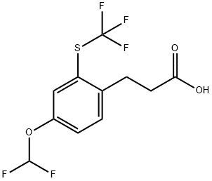 3-(4-(Difluoromethoxy)-2-(trifluoromethylthio)phenyl)propanoic acid Structure