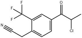 4-(2-Chloropropanoyl)-2-(trifluoromethyl)phenylacetonitrile Structure