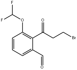 2-(3-Bromopropanoyl)-3-(difluoromethoxy)benzaldehyde Structure