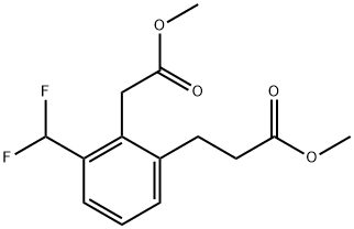 Methyl 2-(difluoromethyl)-6-(3-methoxy-3-oxopropyl)phenylacetate Structure