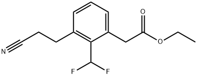 Ethyl 3-(2-cyanoethyl)-2-(difluoromethyl)phenylacetate Structure