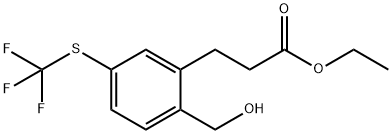 Ethyl 3-(2-(hydroxymethyl)-5-(trifluoromethylthio)phenyl)propanoate 구조식 이미지