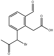 2-(1-Bromo-2-oxopropyl)-6-formylphenylacetic acid Structure