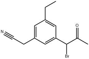 3-(1-Bromo-2-oxopropyl)-5-ethylphenylacetonitrile Structure