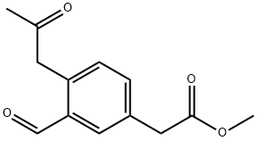 Methyl 3-formyl-4-(2-oxopropyl)phenylacetate Structure