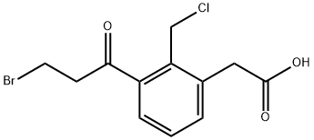 3-(3-Bromopropanoyl)-2-(chloromethyl)phenylacetic acid Structure