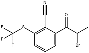 2-(2-Bromopropanoyl)-6-(trifluoromethylthio)benzonitrile Structure