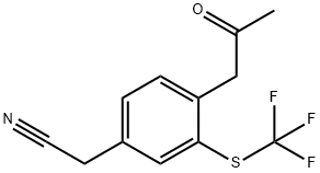 4-(2-Oxopropyl)-3-(trifluoromethylthio)phenylacetonitrile Structure