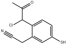 2-(1-Chloro-2-oxopropyl)-5-mercaptophenylacetonitrile Structure