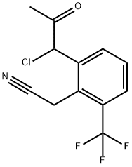 2-(1-Chloro-2-oxopropyl)-6-(trifluoromethyl)phenylacetonitrile Structure