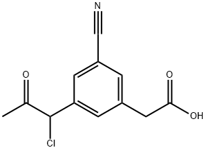 3-(1-Chloro-2-oxopropyl)-5-cyanophenylacetic acid Structure