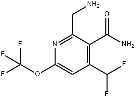 2-(Aminomethyl)-4-(difluoromethyl)-6-(trifluoromethoxy)pyridine-3-carboxamide Structure