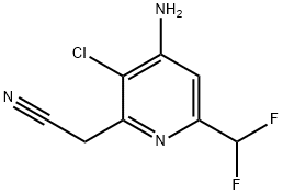 4-Amino-3-chloro-6-(difluoromethyl)pyridine-2-acetonitrile Structure