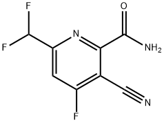 3-Cyano-6-(difluoromethyl)-4-fluoropyridine-2-carboxamide Structure