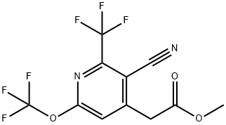 Methyl 3-cyano-6-(trifluoromethoxy)-2-(trifluoromethyl)pyridine-4-acetate Structure