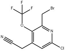 2-(Bromomethyl)-6-chloro-3-(trifluoromethoxy)pyridine-4-acetonitrile Structure