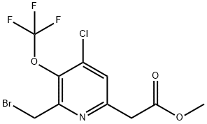 Methyl 2-(bromomethyl)-4-chloro-3-(trifluoromethoxy)pyridine-6-acetate Structure