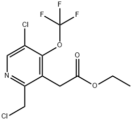 Ethyl 5-chloro-2-(chloromethyl)-4-(trifluoromethoxy)pyridine-3-acetate Structure