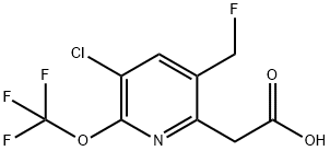 3-Chloro-5-(fluoromethyl)-2-(trifluoromethoxy)pyridine-6-acetic acid Structure