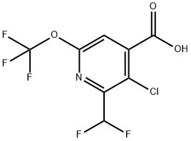 3-Chloro-2-(difluoromethyl)-6-(trifluoromethoxy)pyridine-4-carboxylic acid Structure