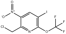 2-(Chloromethyl)-5-iodo-3-nitro-6-(trifluoromethoxy)pyridine Structure