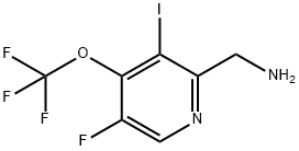 2-(Aminomethyl)-5-fluoro-3-iodo-4-(trifluoromethoxy)pyridine Structure