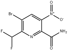 3-Bromo-2-(difluoromethyl)-5-nitropyridine-6-carboxamide Structure