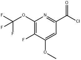 3-Fluoro-4-methoxy-2-(trifluoromethoxy)pyridine-6-carbonyl chloride Structure