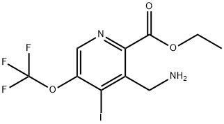 Ethyl 3-(aminomethyl)-4-iodo-5-(trifluoromethoxy)pyridine-2-carboxylate Structure