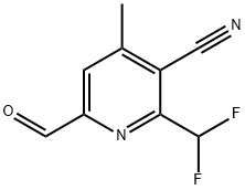 3-Cyano-2-(difluoromethyl)-4-methylpyridine-6-carboxaldehyde Structure